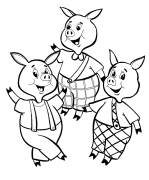 The three little pigs Online coloring